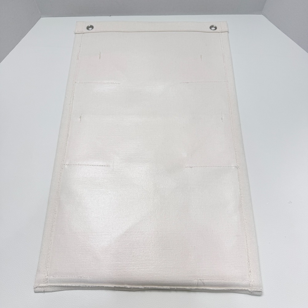 Caraway Cream Canvas 3 Lid Holder -Fits 1 Small, 1 Medium, 1 Large Lid  No hooks - Picture 3 of 3